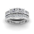 10k White Gold 3 Stone Ring B6431