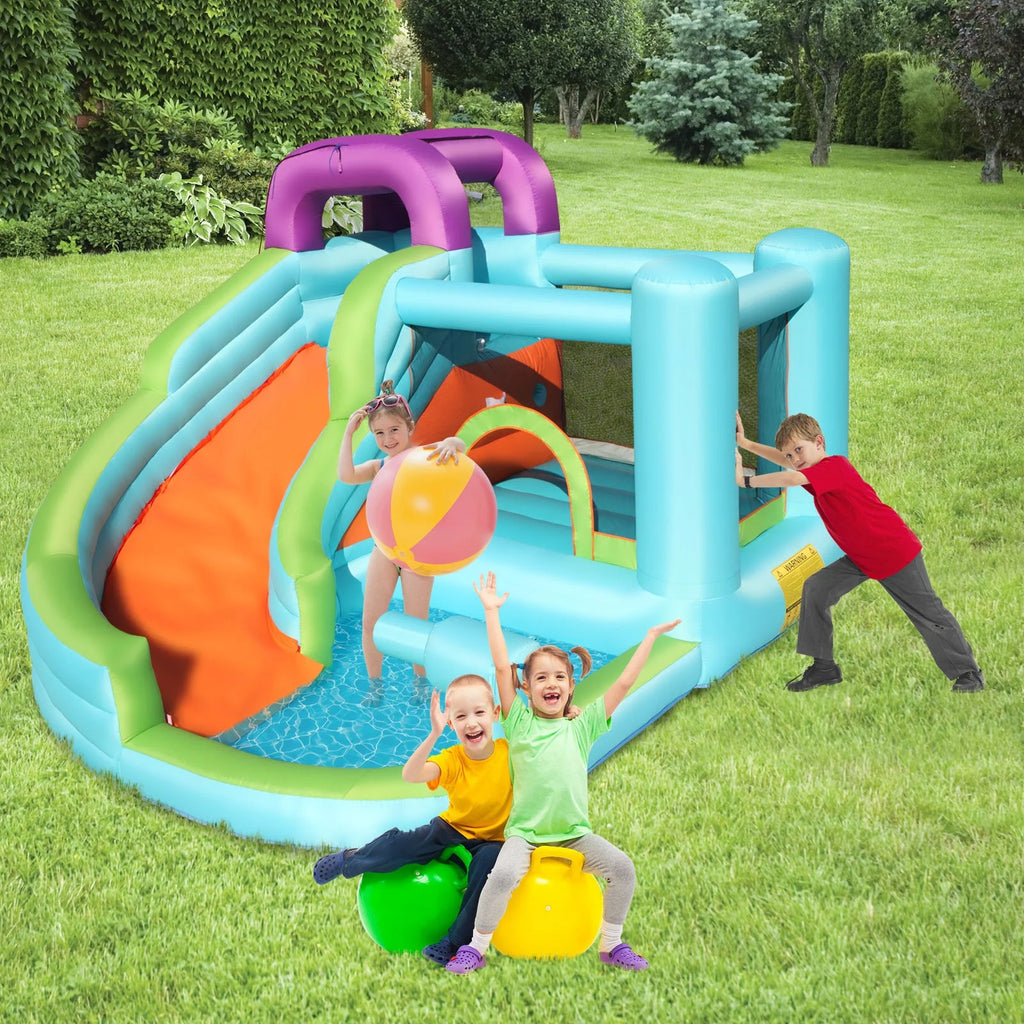 Inflatable Bounce House with Slide Pool Area Climbing Wall PVC J8807