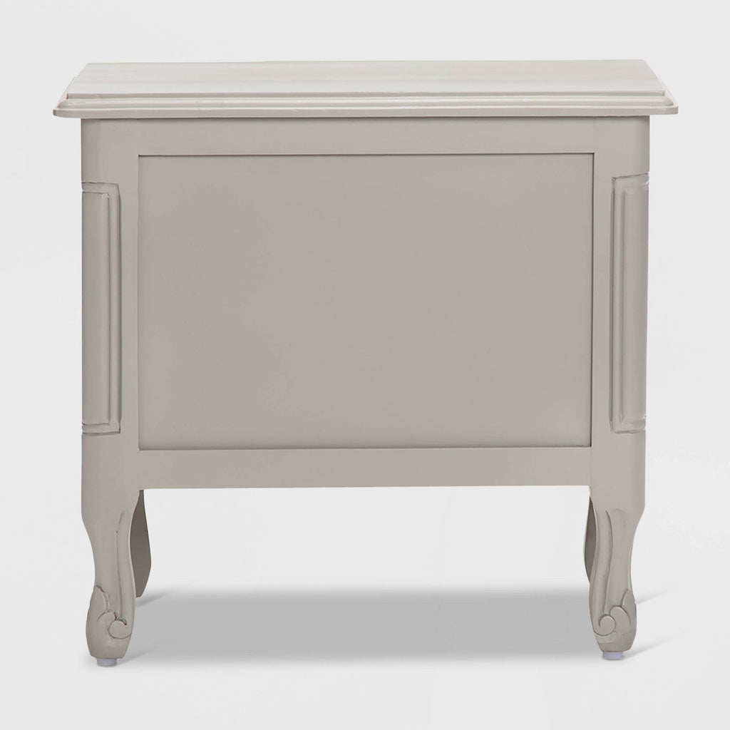 Gray Side Table with Two Drawers P255