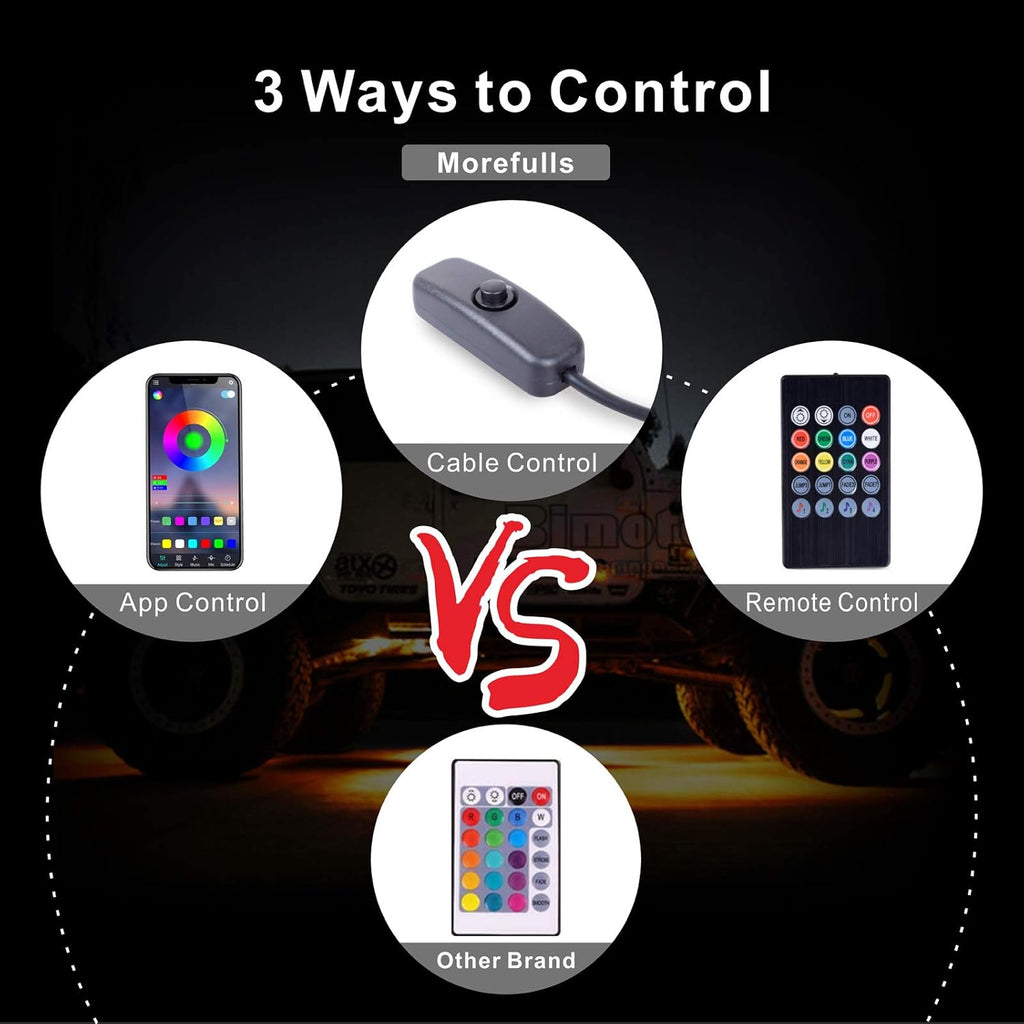 6 Pods Waterproof LED Rock Lights with APP Control Music Mode Z34818