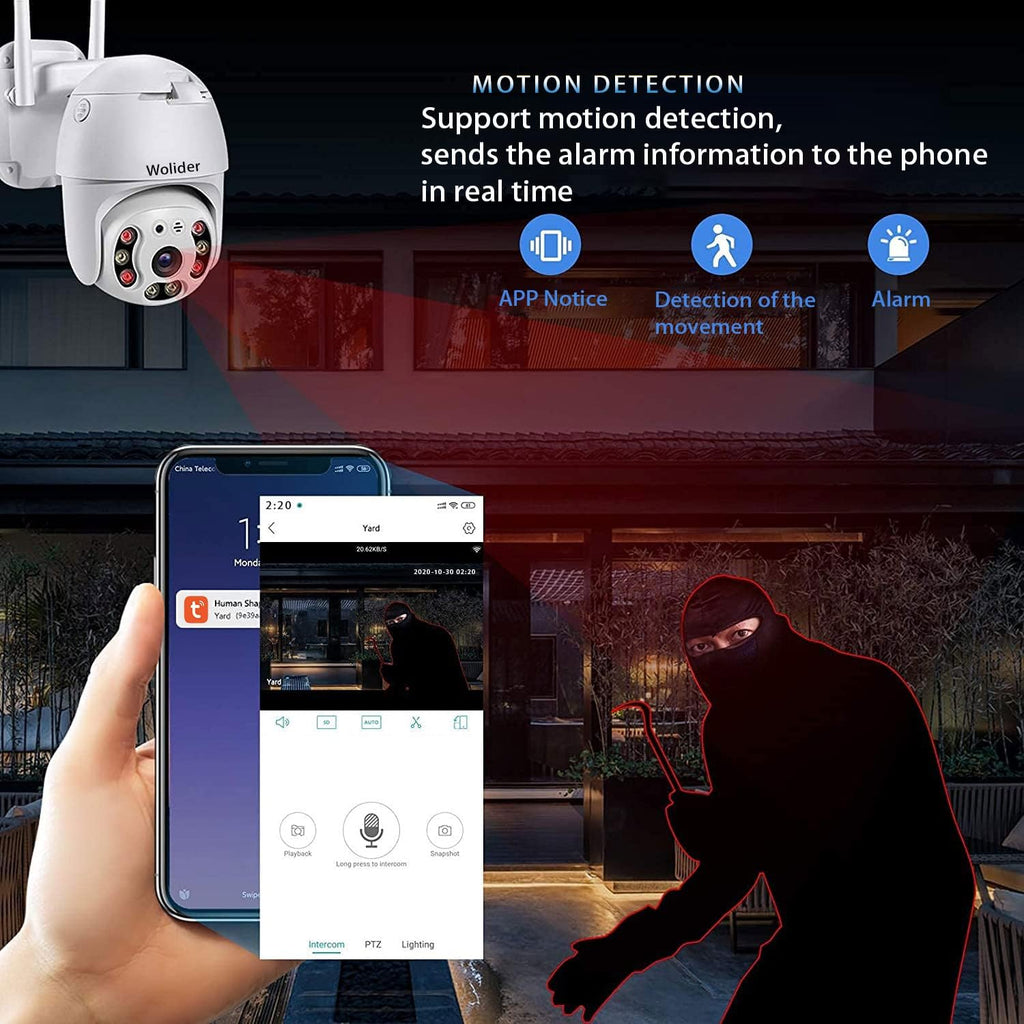 Outdoor WiFi Security Camera 2K 3MP with Motion Detection, Auto Tracking, 2-Way Audio, Color Night Vision, Weatherproof Z9339