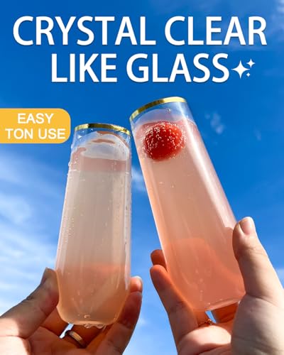 24 Pcak 9 Oz Plastic Champagne Flutes V93327