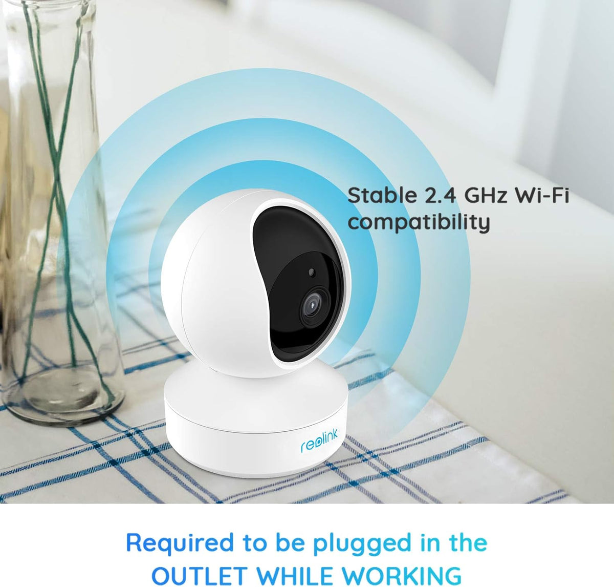 3MP HD Plug-in Indoor WiFi Security Camera, Pan Tilt, Night Vision, Pack of 2 T9337