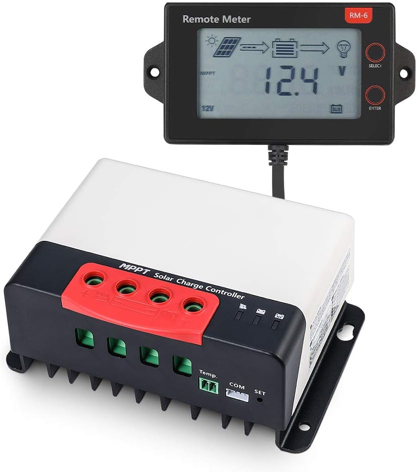 MPPT 40 Amp Solar Charge Controller with LCD Display, 12V/24V DC Input D92536