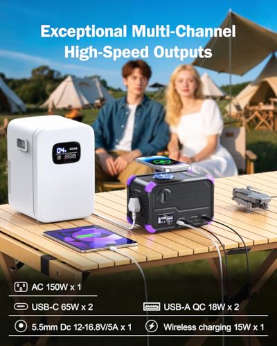 Portable Power Station 153Wh 120V 150W AC Outlet Lithium Battery Power Bank T40705