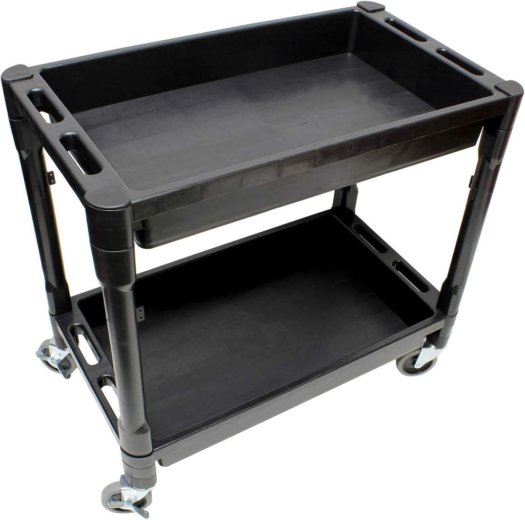 Plastic Utility Rolling Cart with Shelves M414517