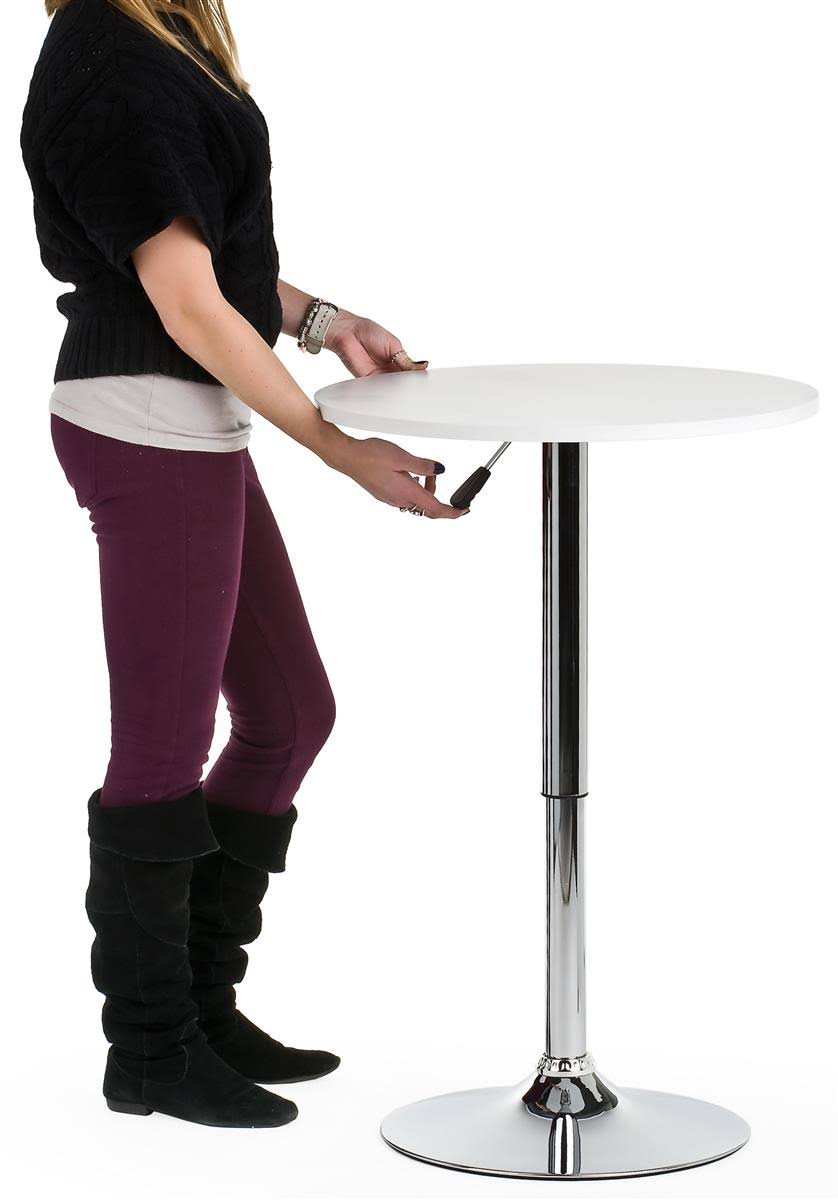 White Height Adjustable Bar Table S467499