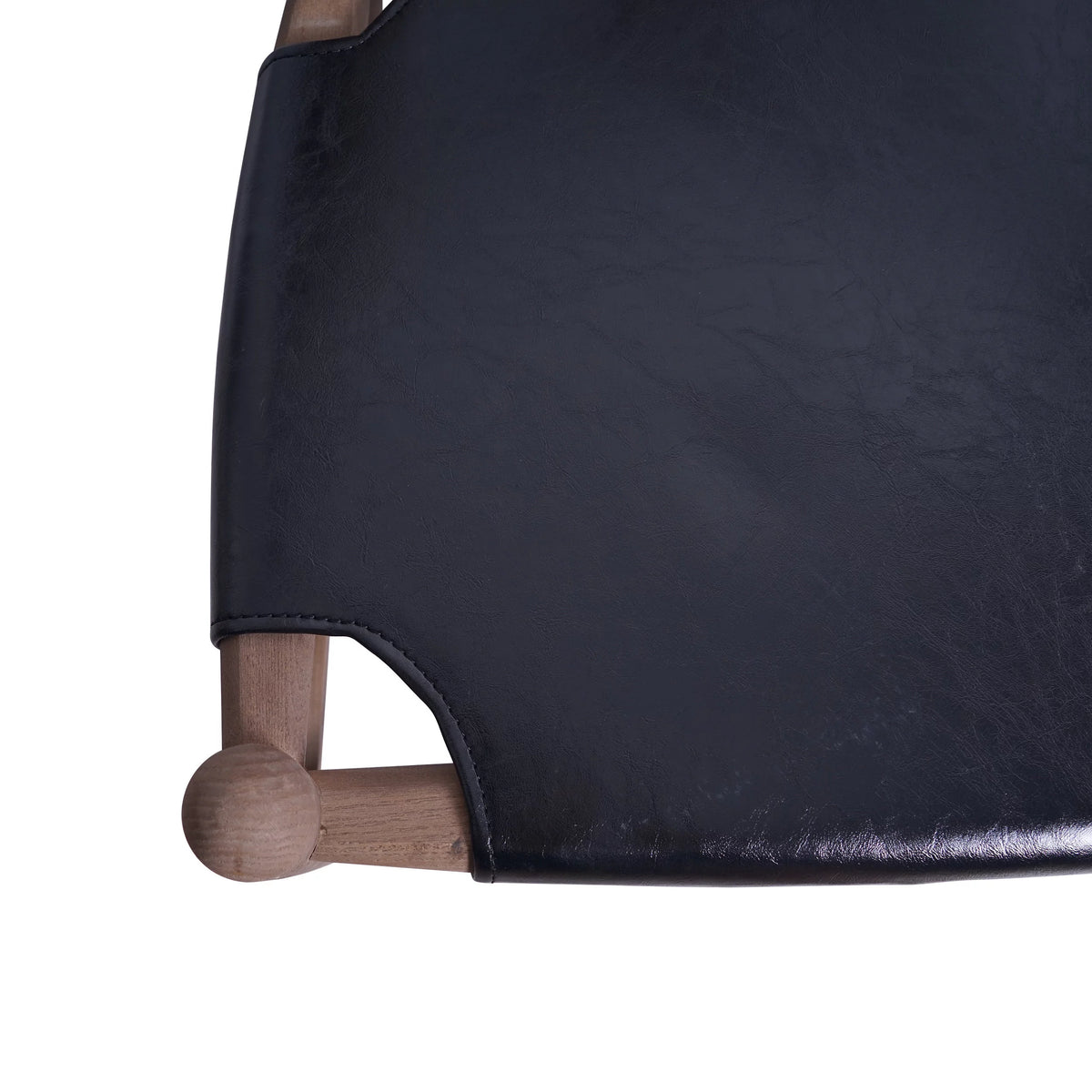 Black Faux Leather and Elm Wood Wishbone Chair S571652