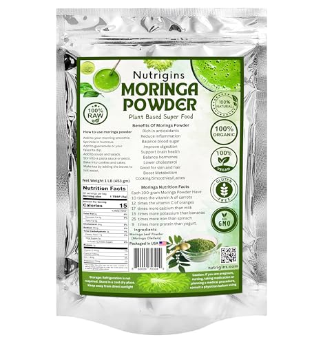 1 Lb Organic Moringa Leaf Powder N7597