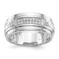14K White Gold Diamond Trio Wedding Band Size 10 P24717