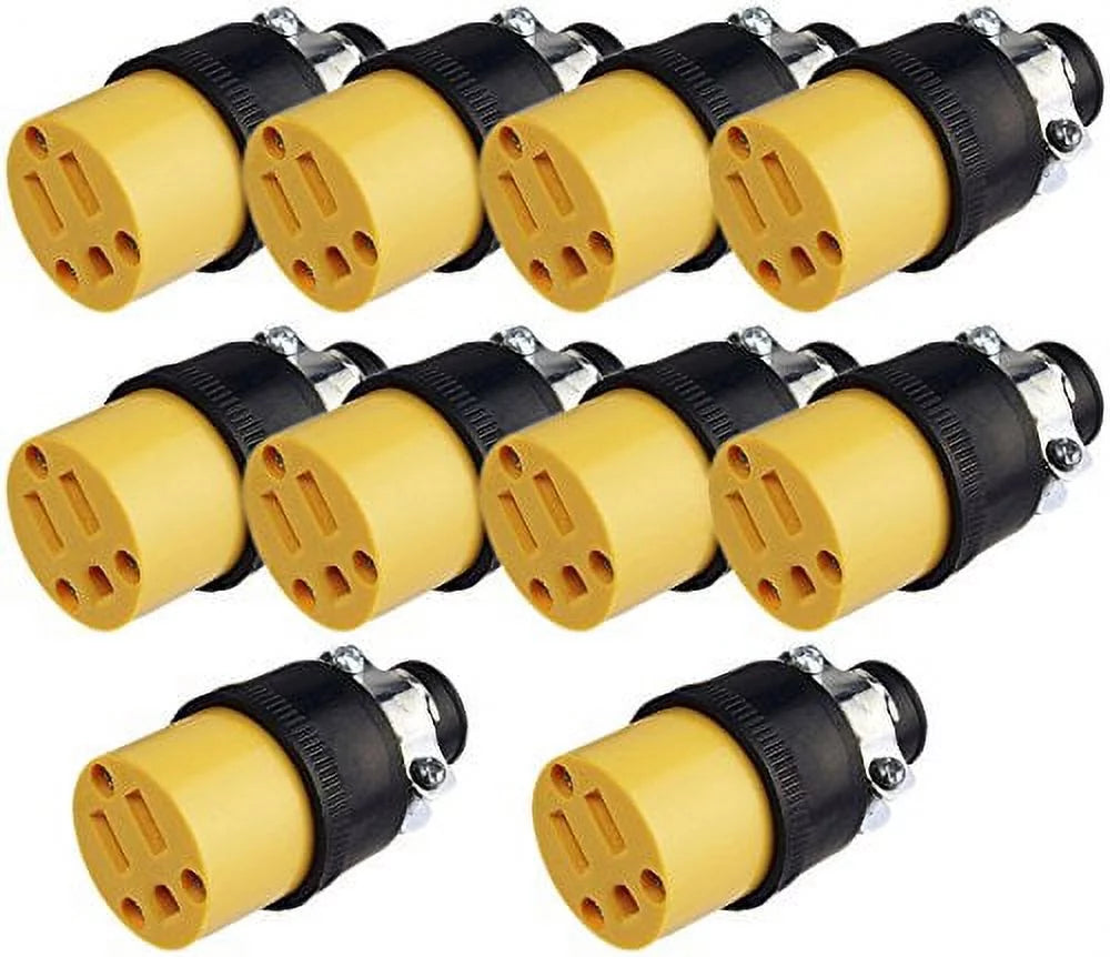 Black 10 Pack Electrical Plug Ends C5080