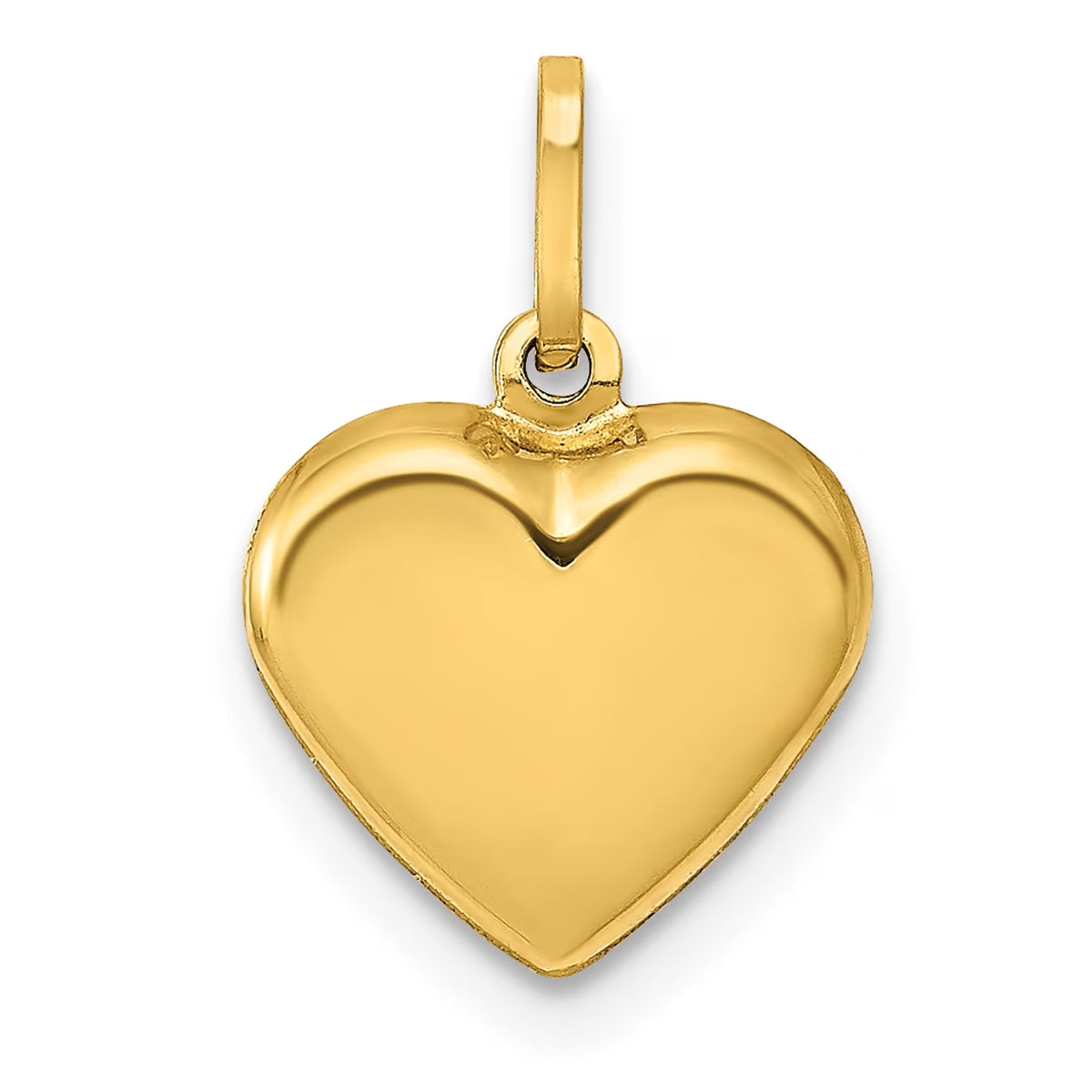 14K Yellow Gold Puffed Heart Charm Pendant S72845
