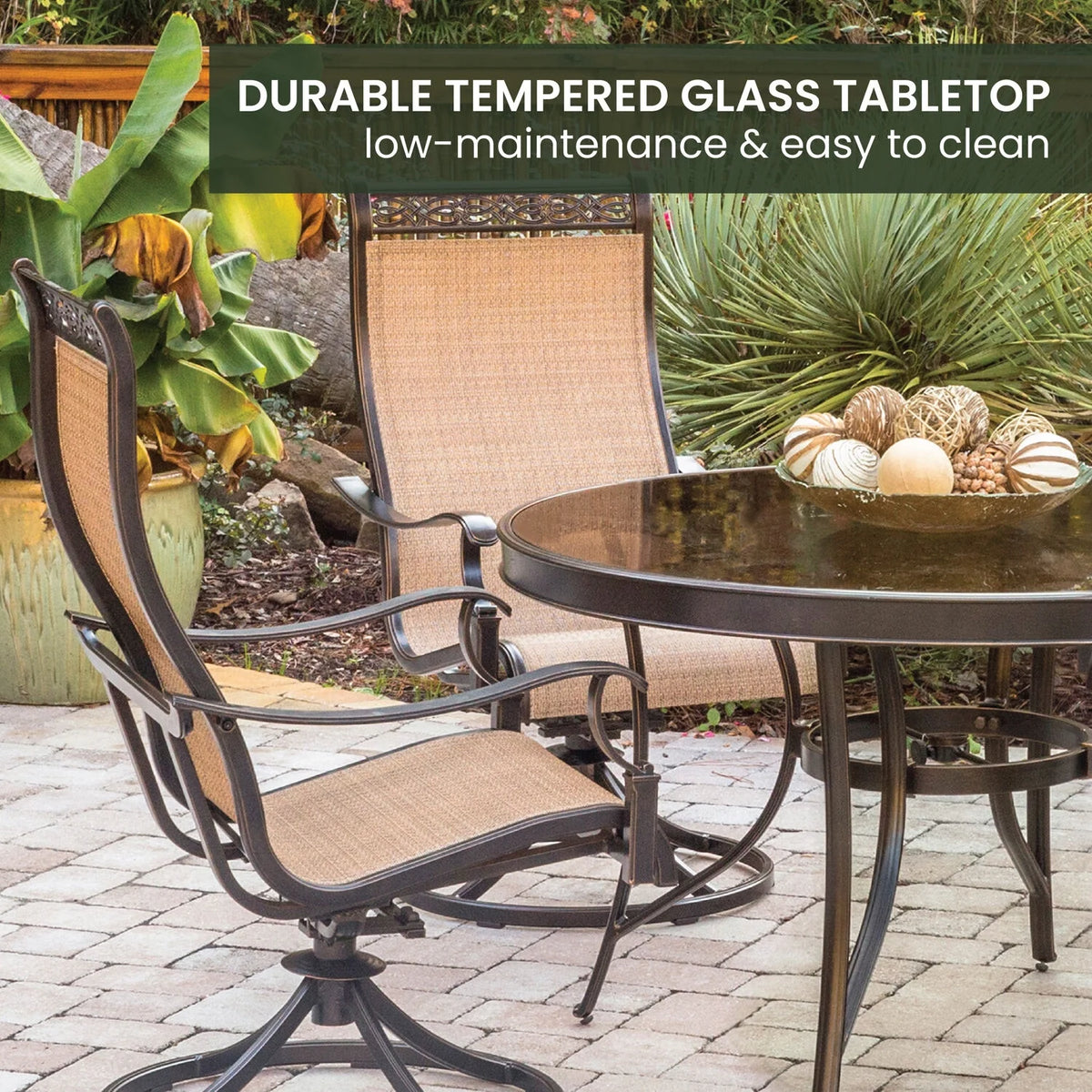 5-Piece Aluminum Outdoor Patio Dining Set with Swivel Rockers and Table K14036