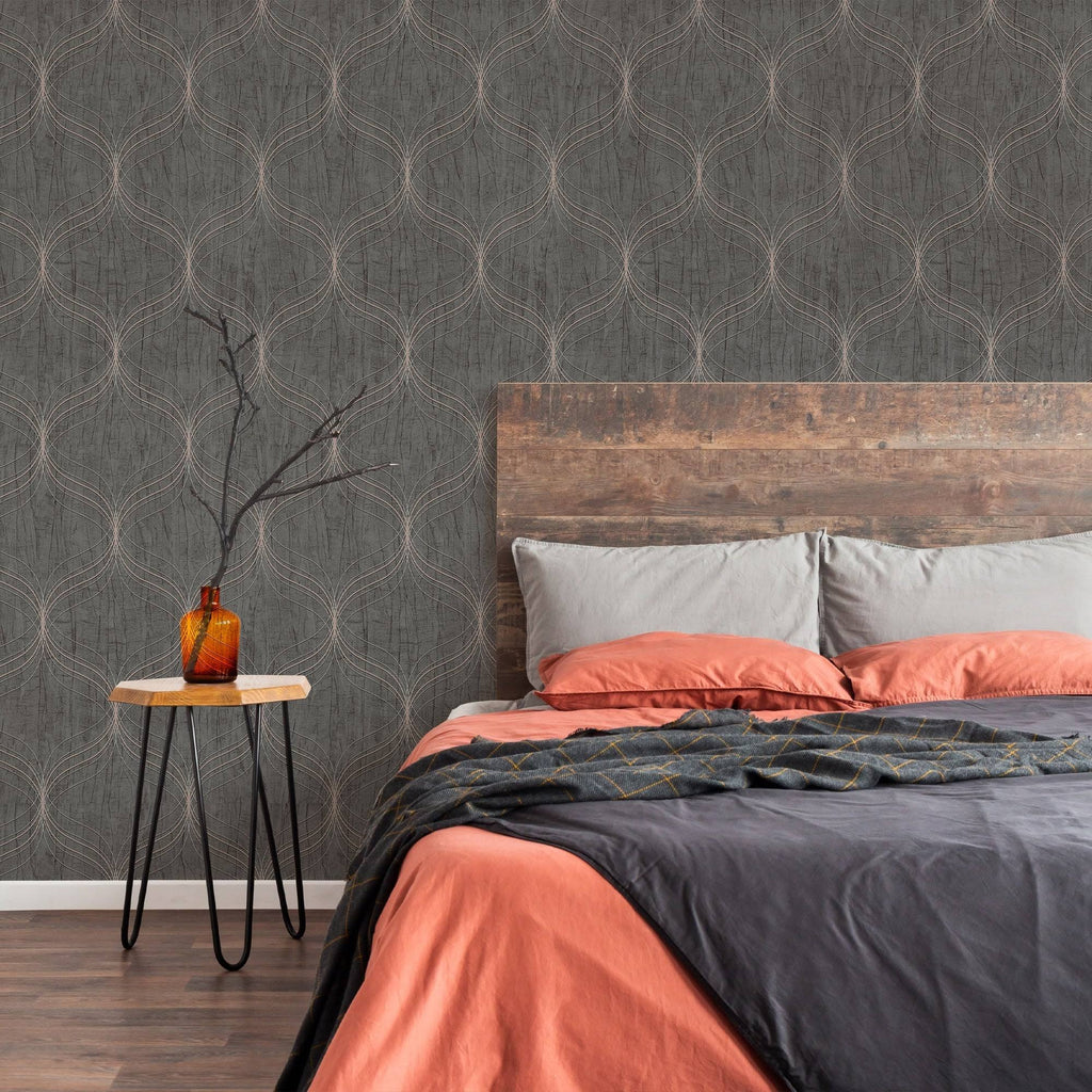Optical Geo Grey Removable Wallpaper K551