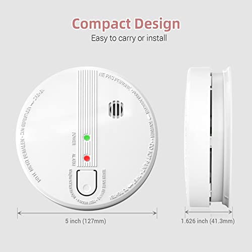 Hardwired Interconnected Photoelectric Smoke Detector with Replaceable 9V Battery G9755