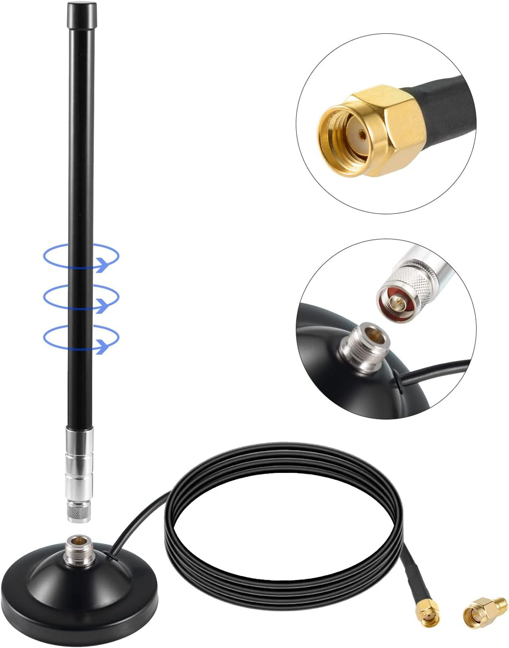 5.8dBi Magnet Base Mount 915MHz Lora Fiberglass Antenna with 10ft Cable V544