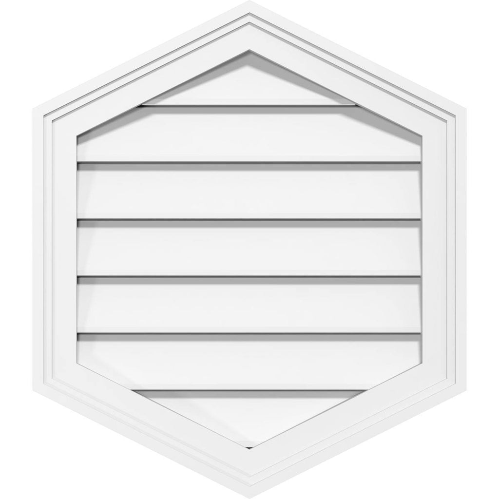 26x22W x 40x22H Vertical Peaked Surface Mount PVC Gable Vent 4/12 Pitch O245276