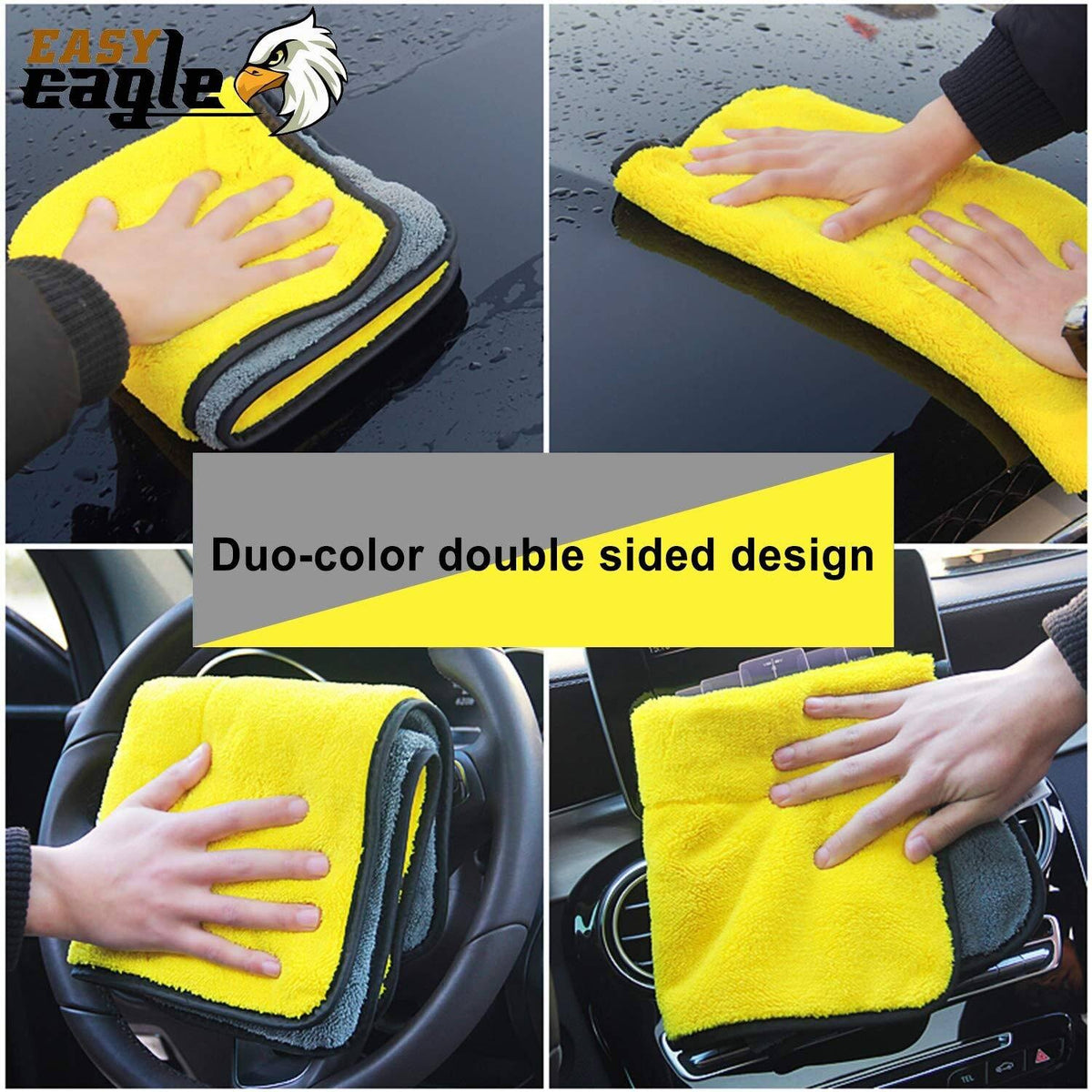 Microfiber Car Drying Towel 38x44CM, 1200gsm, Pack of 3 P2013