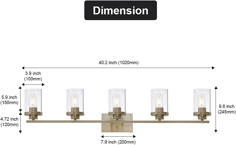 Industrial Brushed Nickel 4-Lights Clear Glass Wall Lamp Light Fixture G523245