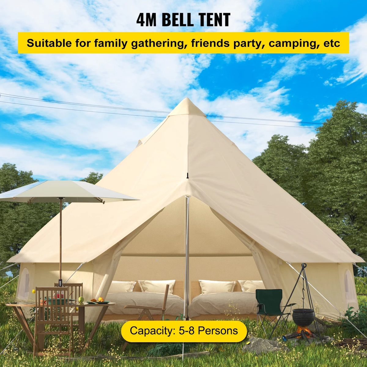 Waterproof Cotton Canvas Bell Tent I9477
