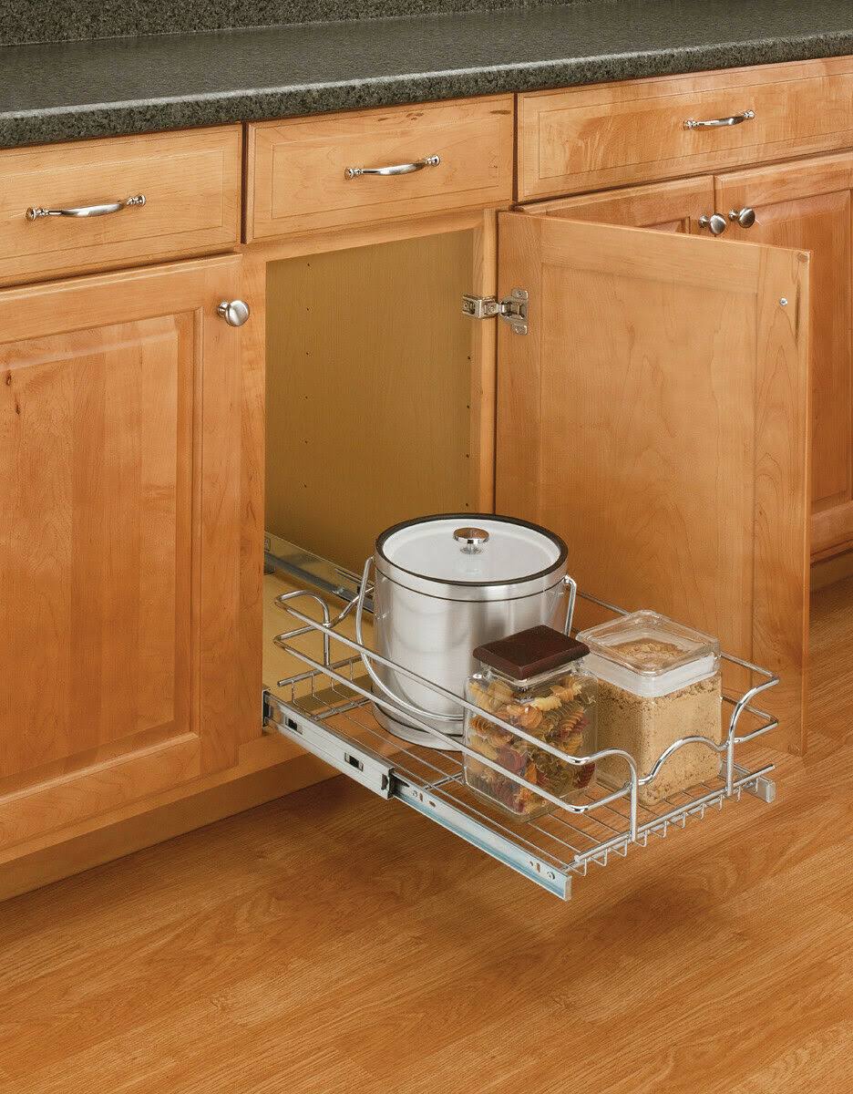 12 in. W x 20 in. D Chrome Wire Basket E9208