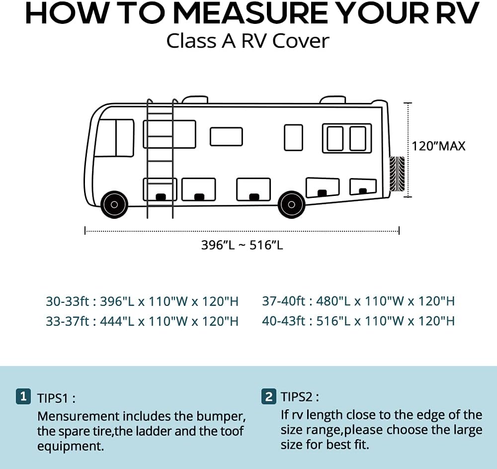 Class A RV Cover 33 - 37Ft W429