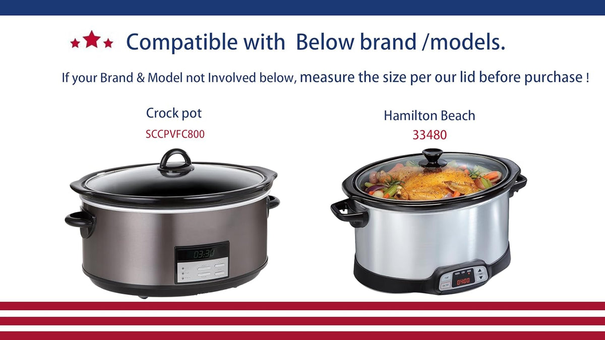 Oval glass lid for 8qt slow cooker V223701