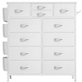 White 12 Drawer Fabric Dresser B677