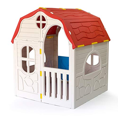 White Plastic Toddler Outdoor Playhouse Q72405