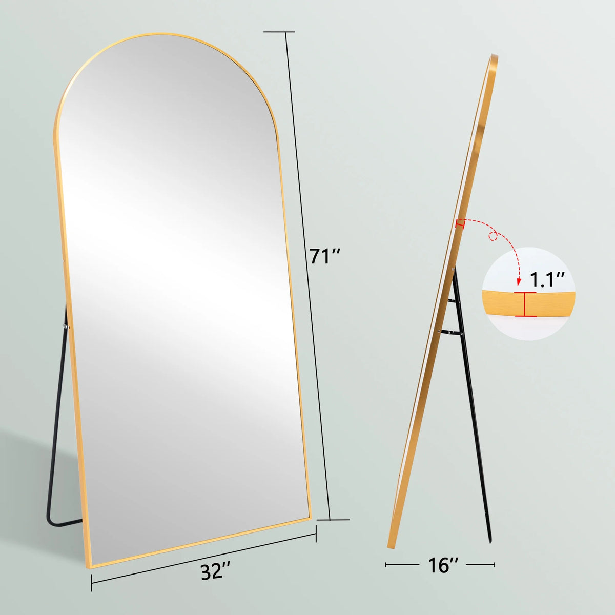 71"x32" Oversized Arch Full Length Mirror N707924