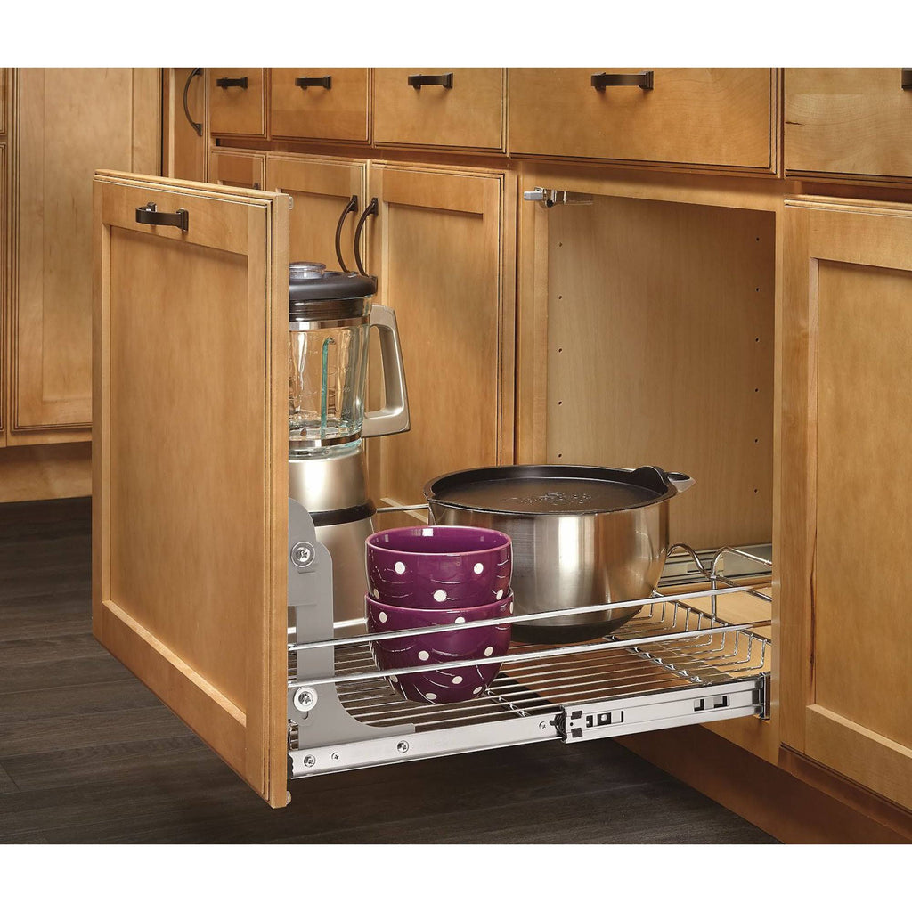 12 in. W x 20 in. D Chrome Wire Basket E9208