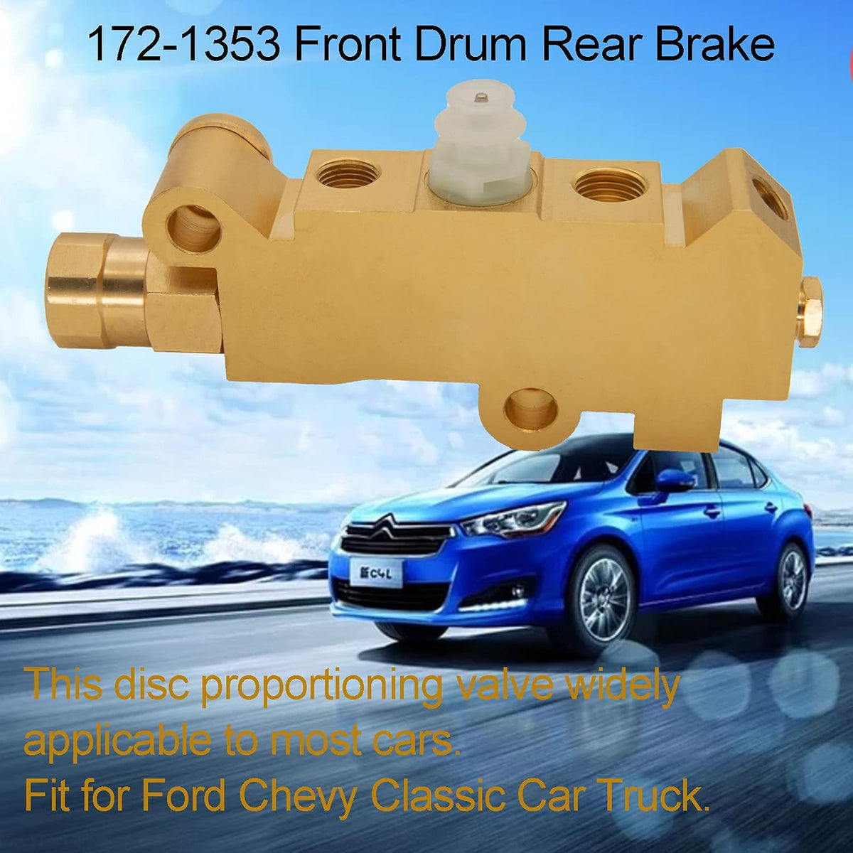 Brass Disc Front Drum Rear Brake Proportioning Valve Pack of 2 J739481