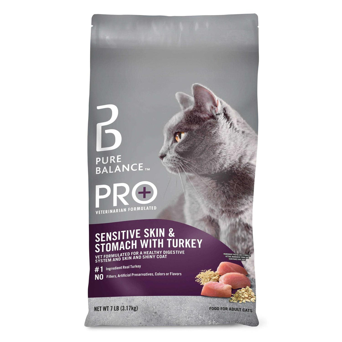 Sensitive Skin & Stomach Dry Cat Food with Turkey C85597