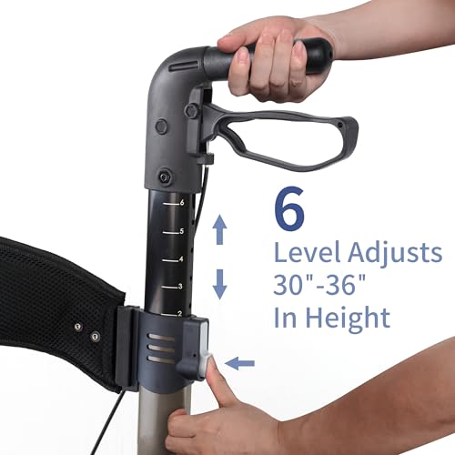 Foldable All Terrain Aluminum Rollator Walker with 8 inch Rubber Wheels F677
