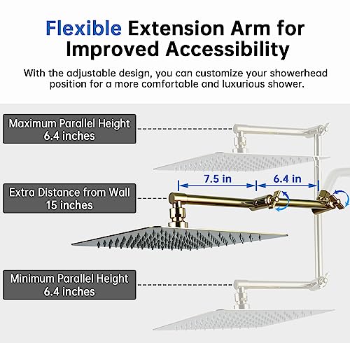 All Metal 12 Inch Rainfall Shower Head with Handheld Spray Combo, 71 Inches Stainless Steel Hose, Oil Rubbed Bronze B77020
