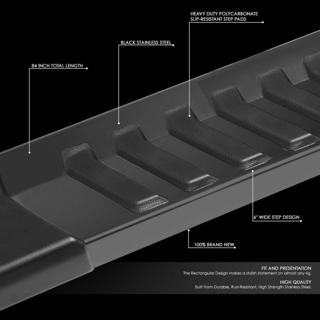 Chrome Black Finish Stainless Steel Side Step Nerf Bar Running Boards B86186