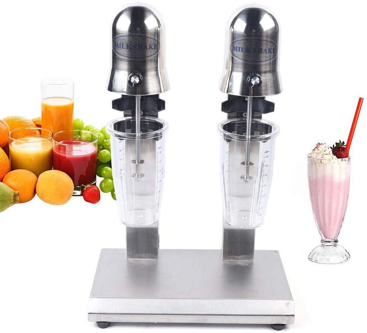 Dual Head Commercial Electric Milk Shaking Machine with 2pcs 650ml Cup Drink Mixer N1901