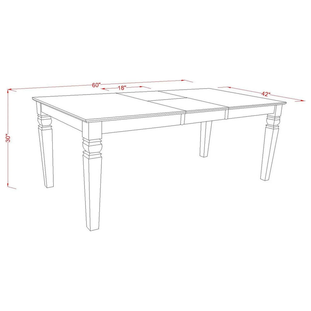 Rectangular Dinette Table with 18 In Leaf and 6 Parson Chair Q878993
