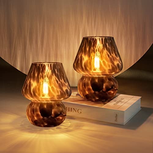 Pink Glass Dimmable Mushroom Table Lamp O227