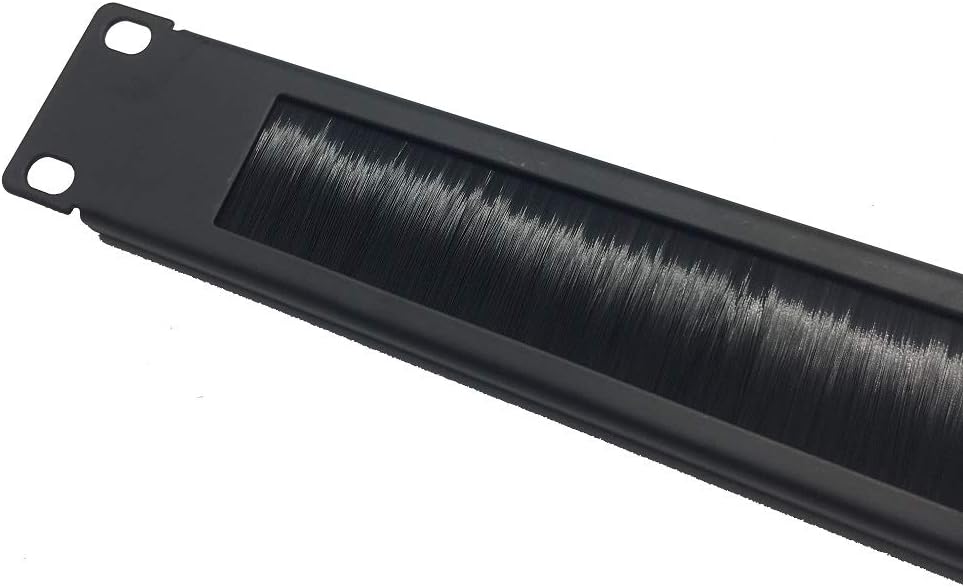 10 Pack 1U Horizontal Rack Mount Cable Management Panel with Cable Entry Brush for 19-Inch Rack Black F47453