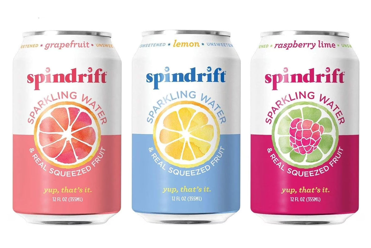 Sparkling Seltzer Water, Lemon/Grapefruit/Cucumber/Raspberry Lime (Pack Of 24) W327