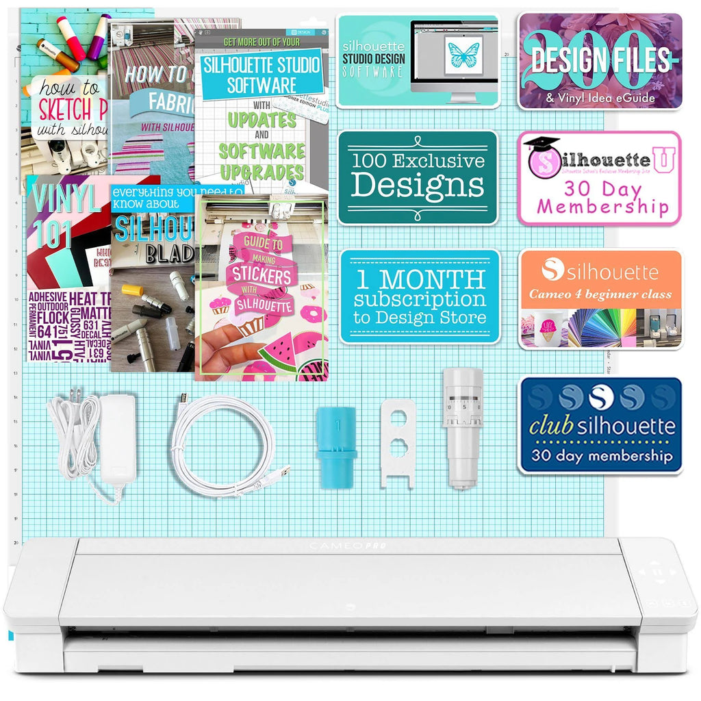 Silhouette Cameo 4 Pro with Oracal 651 Vinyl Rolls, Tools, Guides Z735