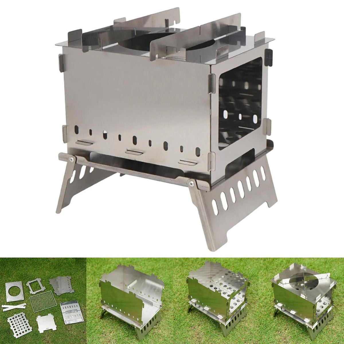 Stainless Steel Portable Folding Barbecue with Bag S978973