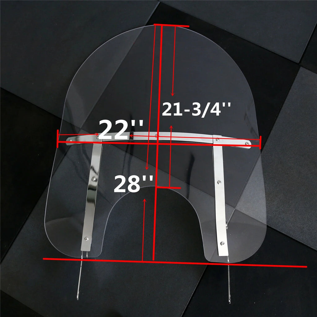Clear Detachable Windshield Windscreen 28 Inch with Bracket Mounting P49659