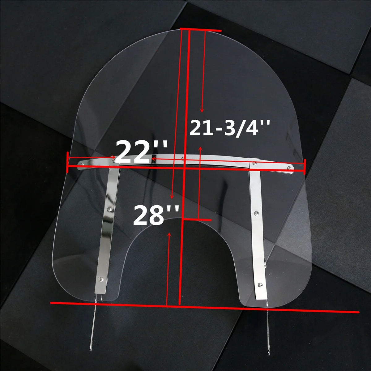 Clear Detachable Windshield Windscreen 28 Inch with Bracket Mounting P49659