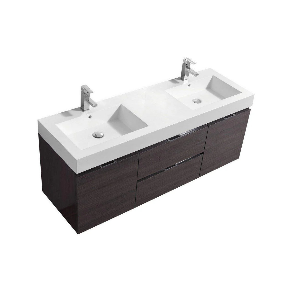 60 in. Double Sink Wall Mount Modern Bathroom Vanity D9115