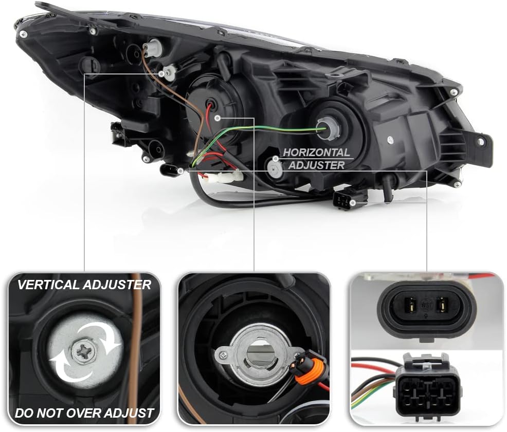 Chrome Housing LED Tube Projector Headlights B4194