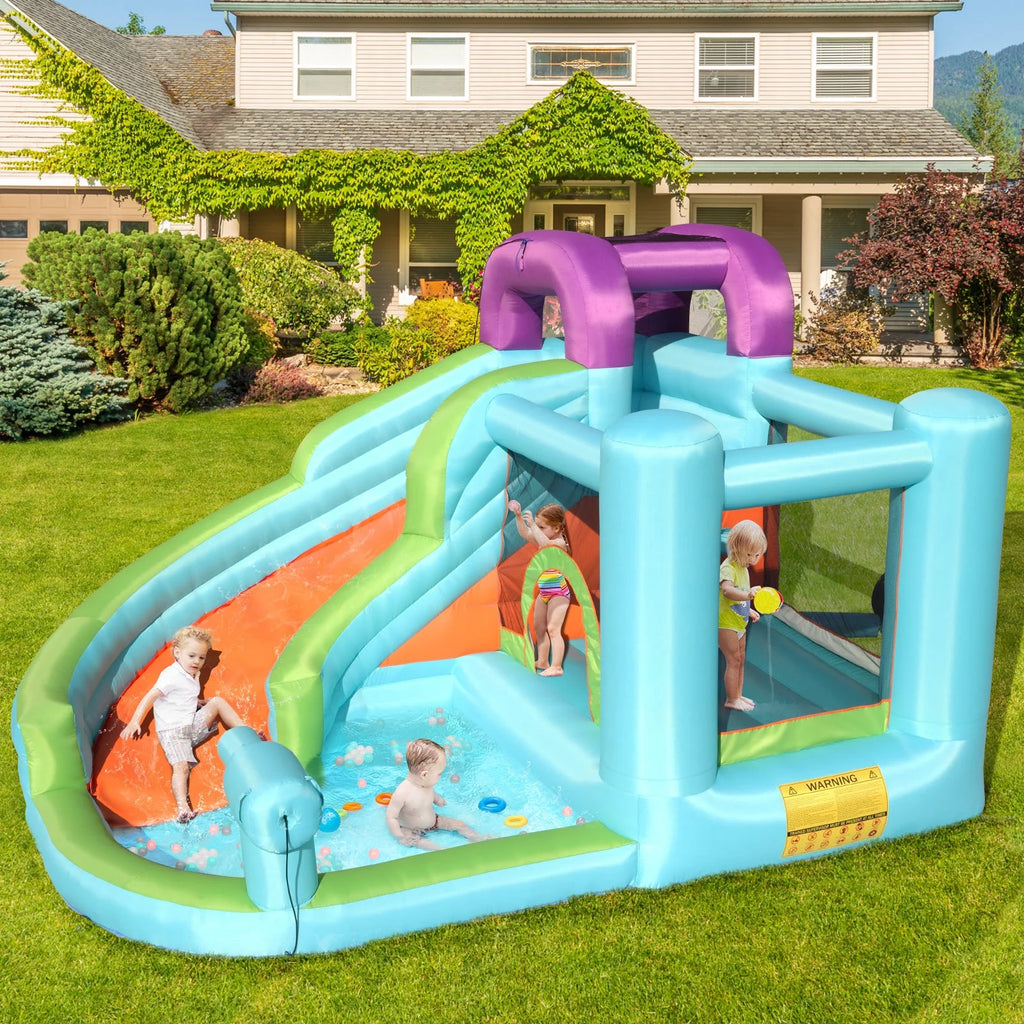 Inflatable Bounce House with Slide Pool Area Climbing Wall PVC J8807