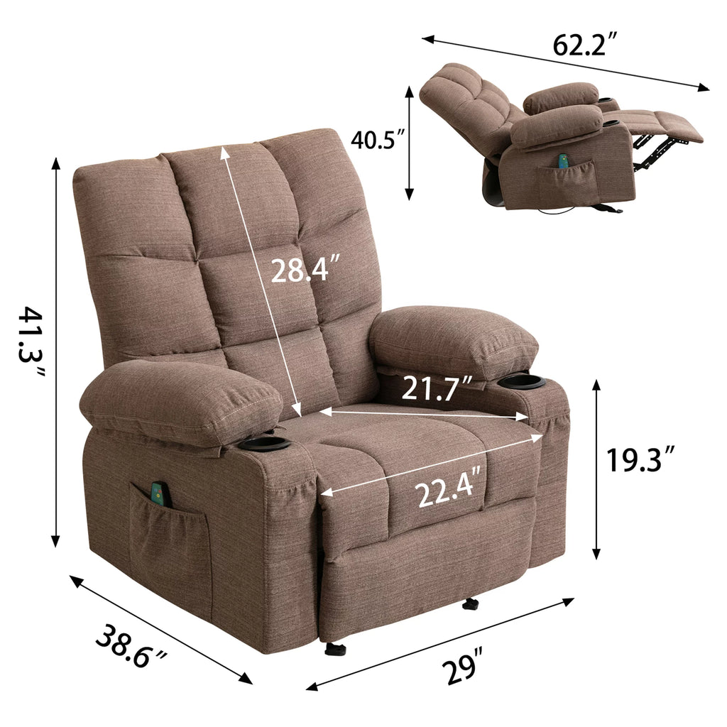 Manual Rocking Recliner Chair with 2 cup holders F4546
