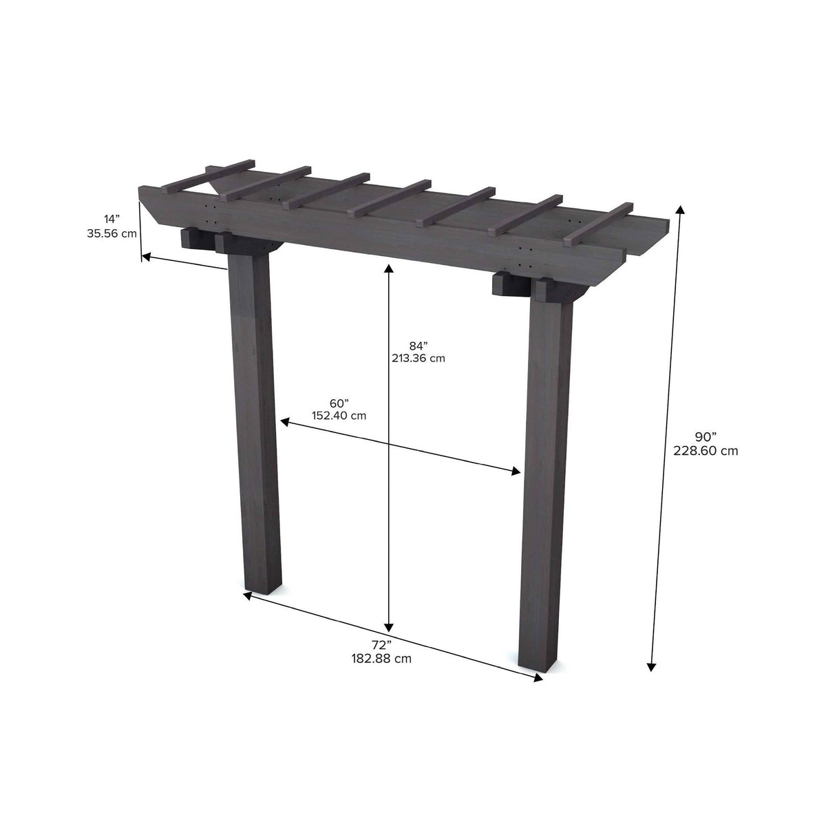 72 inch x 90 inch Charcoal Cedar Arbor B741538
